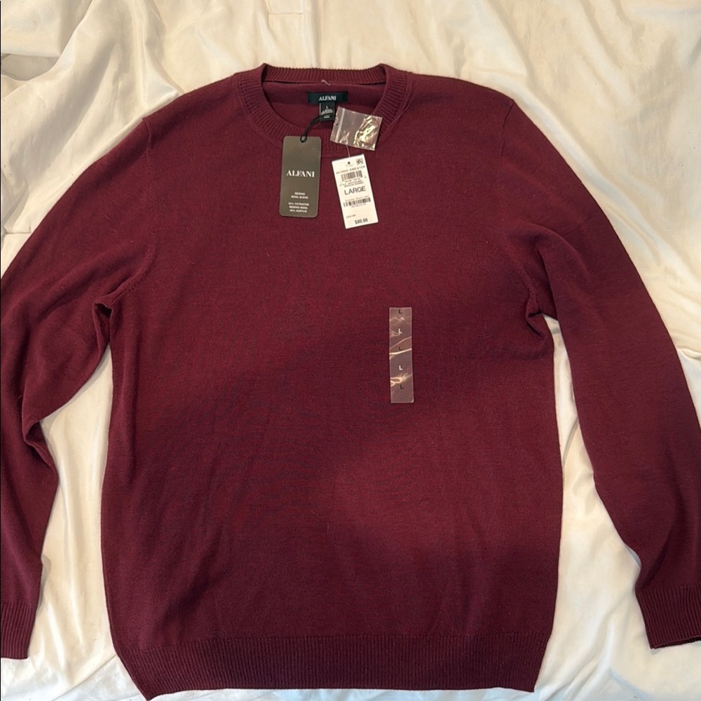 NEW Alfani Red Crewneck sweater size Large
